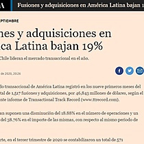 Fusiones y adquisiciones en Amrica Latina bajan 19%